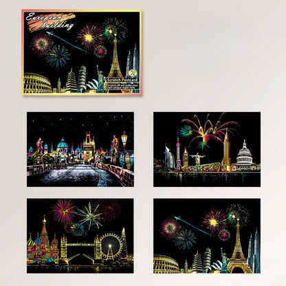 DIY Night Scene Scratch Art